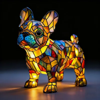 French Bulldog Animal Resin Art Ornament LED Night Light Eco-friendly Sports Home Decoration Fashion Small Gift