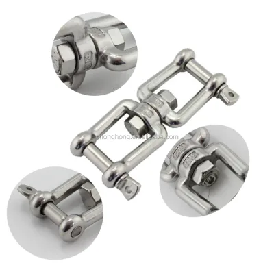 Ss304 Ss316 Marine Mooring Swivel Jaw and Jaw 6mm Stainless Steel Chain Connector Anchor Swivel Fork and Fork Chain Swivel
