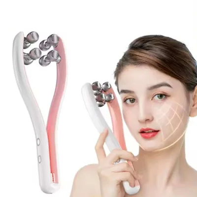 Portable High-frequency Facial Massager with V-shaped Rollers Designed to Firm the Skin and Promote Weight Loss