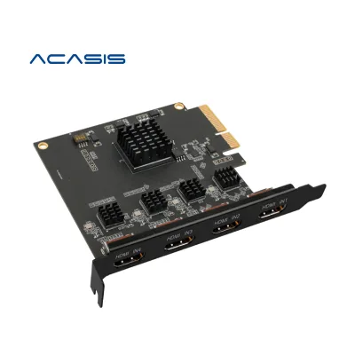 ACASIS 4-CH Video Card HD-compatible PCIE Capture Card 1080p 60fps OBS Wirecast Live Broadcast Streaming Adapter Quad Ports