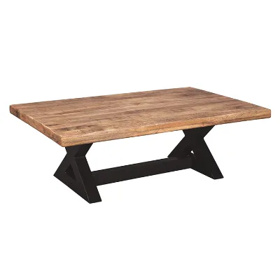 Best Selling Modern Style Coffee Table Brown Top Black Base Coffee Table Design