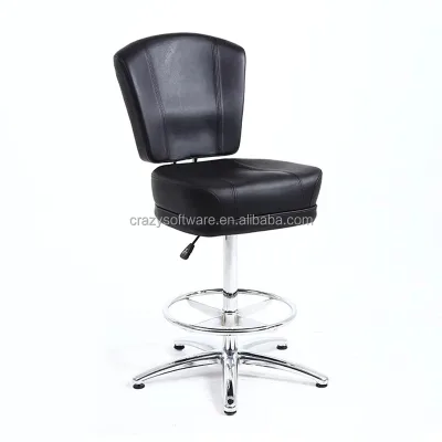 Factory Price Modern Design Adjustable Height Swivel Slot Gaming Stool Black Leather Casino Chairs