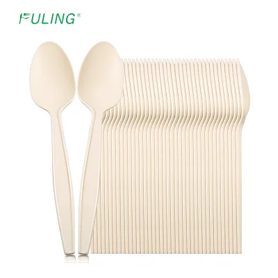 FULING Eco-Friendly Plant Starch Disposable Cutlery Spoons Cornstarch Bio-Based Spoons