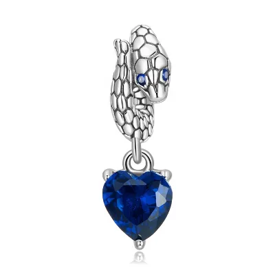 OEM Youchuang Snake Inspirational Lucky Sterling Silver Charm Wholesale Custom Bling Heart Dangle Luxury Zircon Pendants Charms
