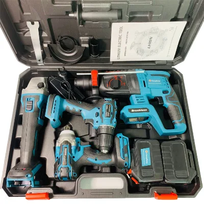 4 Models in One Tool Box Professional Electric Power Tools Combo Kit Cordless Angle Grinder