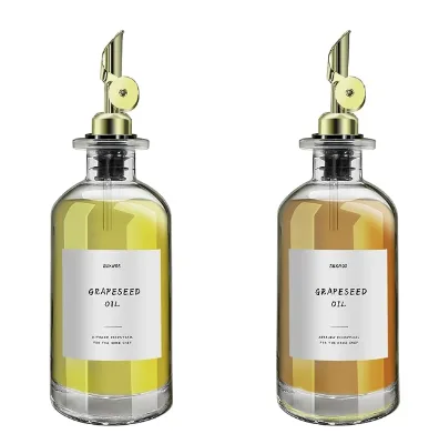 Olive Oil Dispenser Bottle Cooking Oil Vinegar Measuring Dispenser Set of 2 350 ml Coffee Syrup Pump Dispenser with Funnel