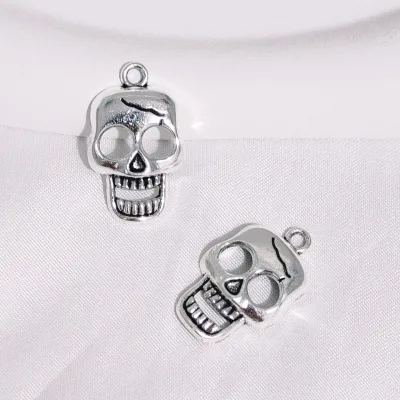 HONGXINXING Alloy Metal Skull Pendants Charms for Jewelry Making and Halloween Handcrafts Packaged in Bag