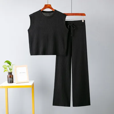 Women's Loose Casual Two-piece Set, Wholesale Plus Size Solid Color Fashionable Set