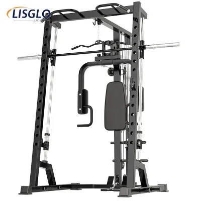 Hot Sale Commercial Stainless Steel Safety Combination Squat Rack Multi Functional Strength Machine Cable Crossover Trainer