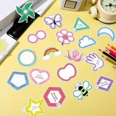 Anxiety Relief Stickers with Rough Tactile Texture for Desk Mental Health Adults Different Textures Calm Mindfulness Stickers