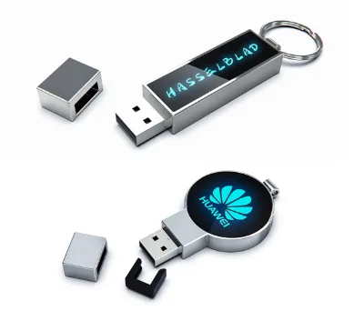 64GB OEM LED Logo Usb Stick Luxury Metal LED Logo Usb Pendrives