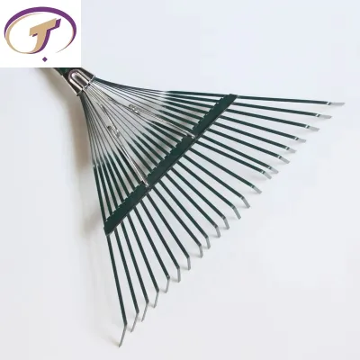 Factory Wholesale Steel Yard Rake Galvanized Wire Garden Tool for Leaf Cleaning