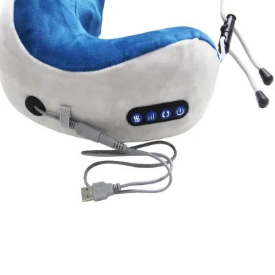 U Shaped Memory Foam Microwave Heating Battery Wireless USB Fast Magnetic Heated Massage Neck Hump Pillow Everyday Custom Logo