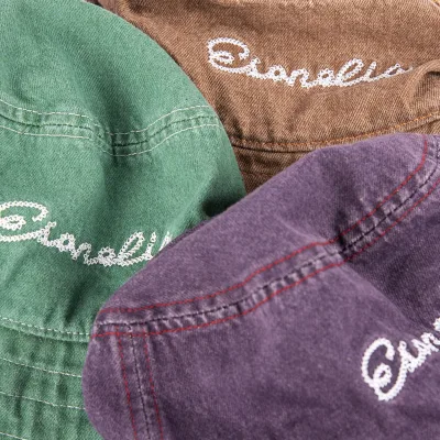 Wholesale High Quality Custom Embroidery Logo Wide Brim Bucket Hat Fisherman Bucket Hat With Rope