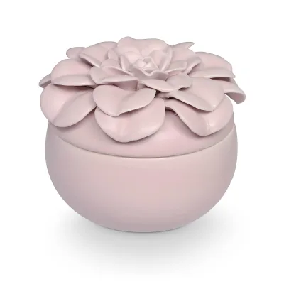 High Quality Luxury Ceramic Flower Soy Pillar Candle Jar Home Decor Non-Toxic Lovely Ceramic Flower Soy Scented