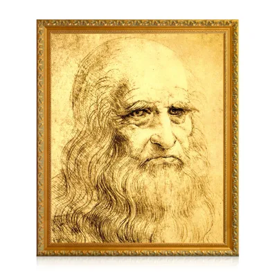 Custom Handmade Classical Oil Painting on Canvas Leonardo Da Vinci Self Portrait Reproduction Renaissance Wall Art Home Decor