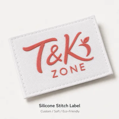 Custom 3D Raised Soft Silicone Logo Design, Canvas Fabric Stitch Sew on Label Tag for Jeans Denim Apparel Clothing Accessories