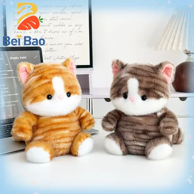 IN STOCK Plushie Manufacturer Custom Logo 8 Inch Claw Machine safe material Soft Stuffed Animal Cat Toy PP Cotton Filled for Kid