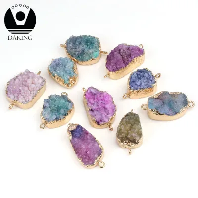 Multi Color Druzy Stone Connector Druzy Agate Pendant