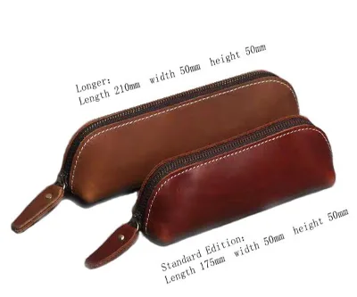 New Men Genuine Leather Vintage Coin Purse Women Crazy Horse Leather Key Bag Zipper Closure Multifunctional Cowhide High Quality