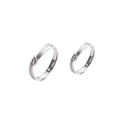 Free Size Adjustable Couple Rings 925 Sterling Silver for Wedding Engagement Jewelry Knot love Ring