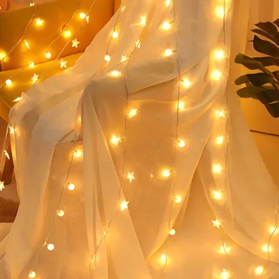 1.5M 10L 3M 20L Led Fairy Romantic Star String Christmas Light for Holiday Party Event Wedding Indoor Outdoor Decoration