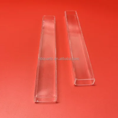 High Temperature Resistance Rectangle clear Silica Quartz Tubing Customize square Transparent Quartz Glass Tube