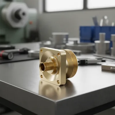 Jianqiao OEM Custom Brass Connector CNC Machined Component with Square Base and External Thread