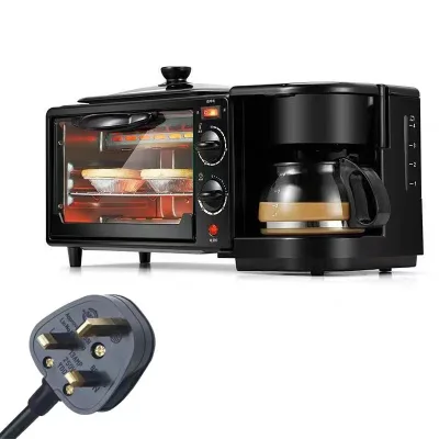 3 in 1Household Breakfast Machine Compact Black Multifunctional Electric Oven for Baking Mini Stove breakfast makers