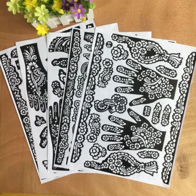 DN Custom Temporary Hand Henna Tattoo Stencils Colorful Fashionable Designs Reusable Marron Tatouage Stencils for Decoration