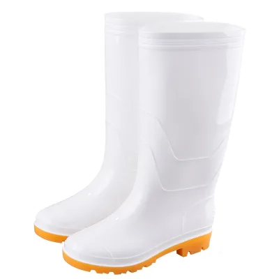 White Non Slip Oxford Bottom Gumboots Knee-High PVC Waterproof Shoes Acid Alkali Resistant Food Rain Boots Summer Winter Unisex