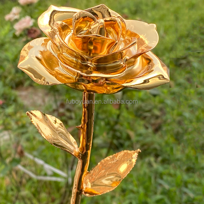 F90 Romantic Gift Forever Preserved Gold Red Rose Flowers Plated Gold Dipped Forever Golden Rose 24K for Valentine's MOM Day