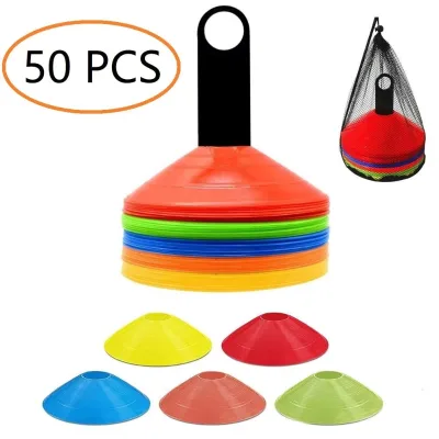 50PCS Football Ball Game Agility Disc Cone Space Cones Multi Sport Training Space Cones for Soccer