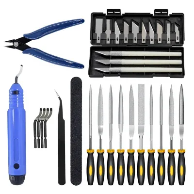 32-Piece Iron 3D Printing Tool Kit Deburring Trimming & Sanding Tools; 3D Printer Accessory Toolkit