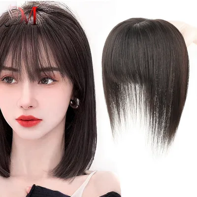 Best-selling Hand-woven Hair Piece Head Replacement Block Clip in Real Human Hair for Women's Top Replacement Real Hair Block