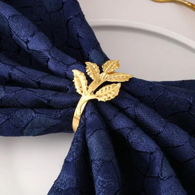 New European and American Style Napkin Holders with Gold Foil Napkin Rings and Metal Electroplating, Perfect for Party Use.