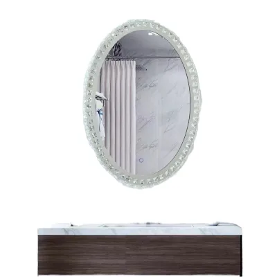 Luxury Anti-Fog LED Bathroom Mirror Wall Hanging Crystal Lamp Intelligent Hand Washing Toilet Mirror