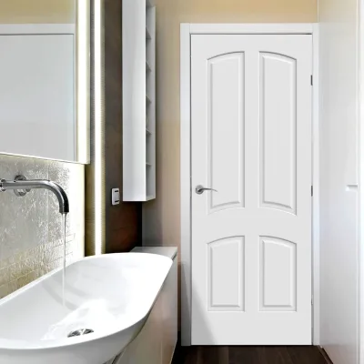 White Primer Interior Shaker Style Door MDF Wood Indoor Door White Primed Internal Prehung Interior Doors for Home Bedroom