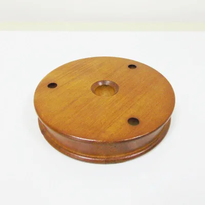 custom Solid round acacia wooden trophy base for crafts