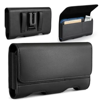 PU Leather Magnetic Closure Case for iPhone Phone Holster Belt Clip Bag with Card Holder Carrying case Supplier