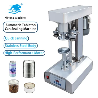 Food Grade Stainless Steel Electric Automatic Tabletop Can Capping Machine for Food Beverage Pharma Bottles Glass Cans