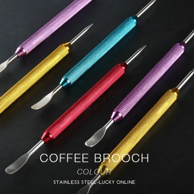 Premium Colorful Stainless Steel Non-Slip Thread Coffee Needle Decorating Latte Art Pen