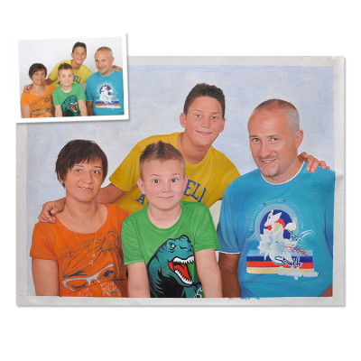 Custom Art From Photograph Family Friend Baby Pet Photos Handmade Figure & Portrait Paintings