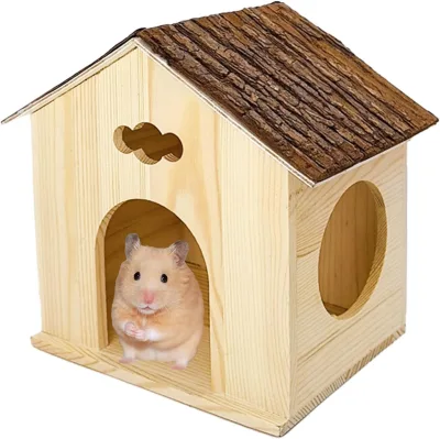 Handcrafted Small Animal Chewable Cage Toys Hamster Hideaway for Gerbils & Porcupines Naturally Designed Pet Houses & Furniture