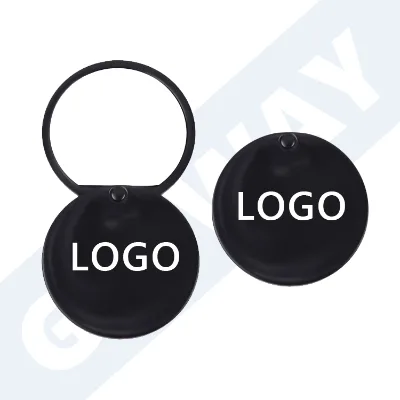 Portable Plastic Folding Rotatable Small Mirror Giveaway Round Makeup Mirror With Custom Logo for Wedding Party Birthday Gifts