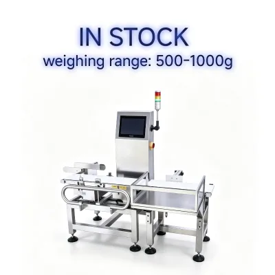 SX-500 High Precision Online Checkweigher 0.1g HBM Sensor Fully Automatic Pusher Reject Food Sachet OEM/ODM