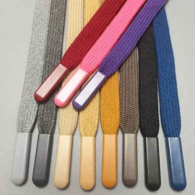 Sports Pants Drawstring Hoodie Drawstring Hollow Flat Strap Colorful Metal Tips Casual Pants Waist Cord for Garment Application