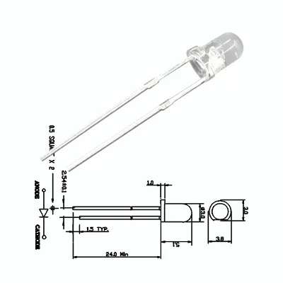 High Quality 3mm Concave Clear Water LED Diode Bright Red Green Blue Yellow Light Emitting 220mcd Max 5V Reverse Direct Factory