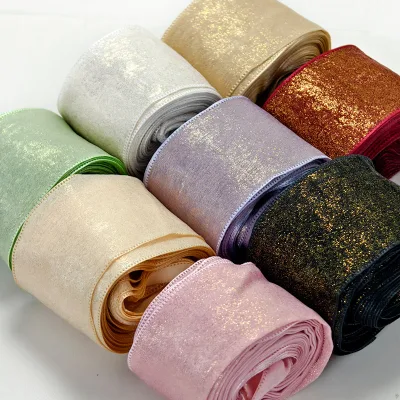 5 Yards Single Side Shiny Organza Ribbon for Flower Bouquet Baking Box Hair Accessories Wedding Bow Handmade Craft Decoration