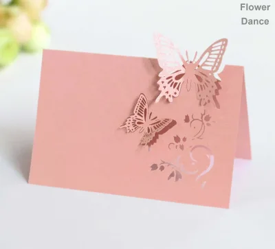 Party Decoration Supplies Laser Cut Die Cut Paper Name Card Table Name Cards Butterfly Seat Card
